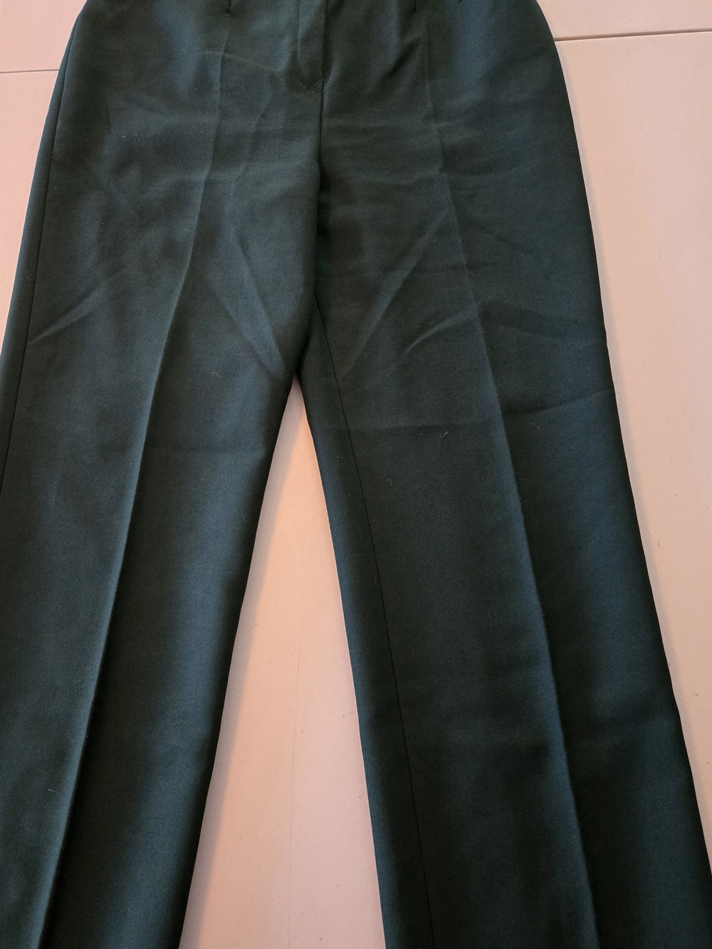 VTG 70s Sears The Fashion Place Pants That Fit Green Perma Prest Trousers Sz 16